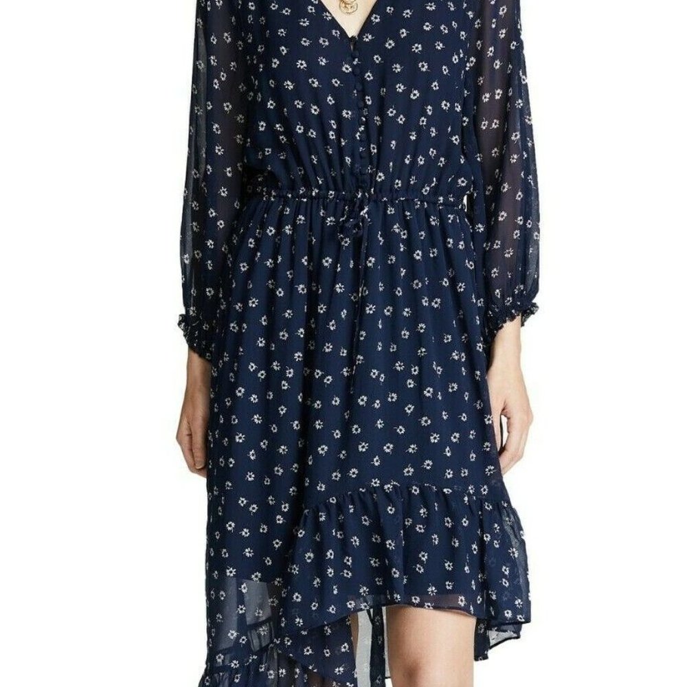 Joie Alithea Print Silk Asymmetrical Dress